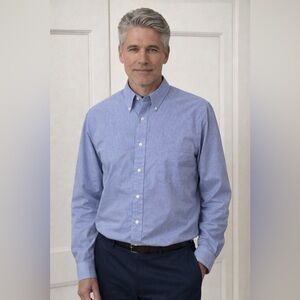 Chaps light blue pinstripe men’s button down shirt 16-16/12 36/37  large men’s